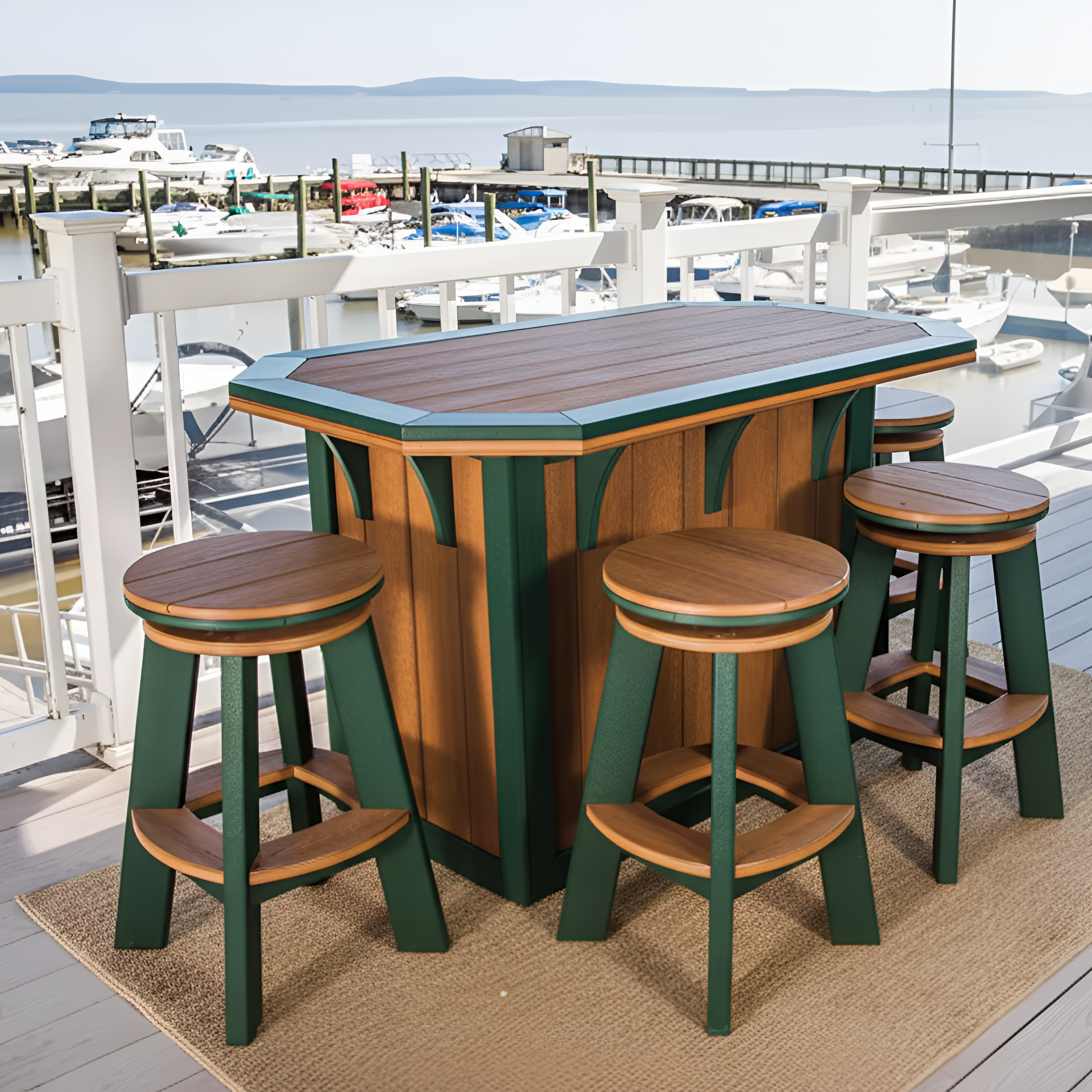 VerdantCoast Hexaria™ Umbrella Patio Bar Set